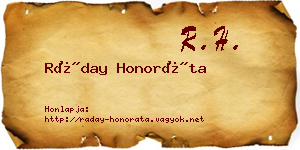 Ráday Honoráta névjegykártya